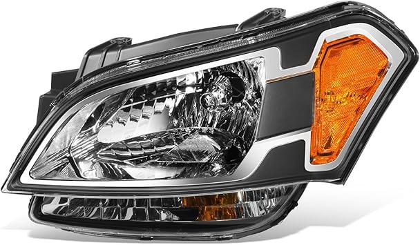 DNA MOTORING Driver Side (Left) Headlight Assembly Compatible With Soul 2010-2011, Halogen, Black Housing, OEM-HL-0325-L