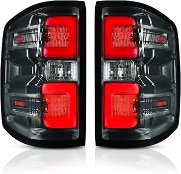 AUTOSAVER88 Tail Lights Compatible with 2014-2019 Chevy Silverado 1500/15-19 2500HD 3500HD, 15-19 GMC Sierra 3500HD LED Tube Taillights - Driver and Passenger Side Brake Lamp