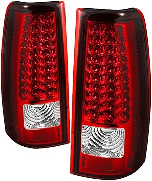 Spyder Auto ALT-ON-CS03-LED-RC Chevy Silverado 1500/2500/3500 and GMC Sierra 1500/2500/3500 Red/Clear LED Tail Light, medium