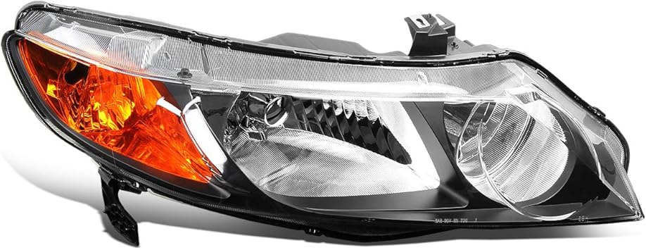 DNA Motoring OEM-HL-0008-R Chrome Factory Style Passenger Side Headlight Replacement For 06-11 Civic Sedan