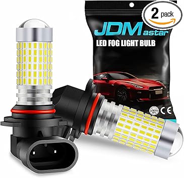 JDM ASTAR Bright White 144-EX Chips H10 9140 9145 9050 9155 LED Fog Light Bulbs with Projector