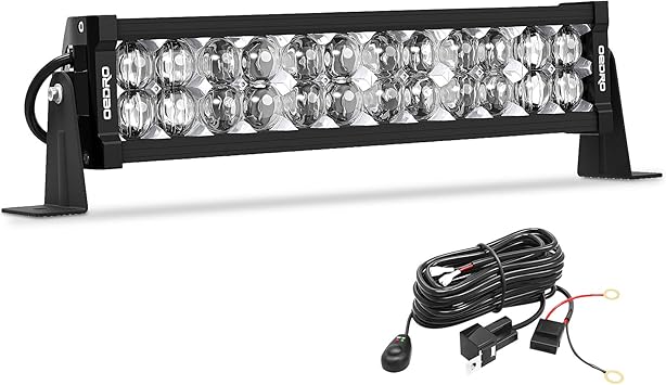 OEDRO LED Light Bar 16 Inch 175W 19250LM Upgraded Spot Flood Combo Led Work Light with 9.85ft Wiring Harness, IP68 Off Road Driving Lamp Fit for Pickup Boat Jeep SUV 4WD 4X4 ATV UTV Truck Tractor