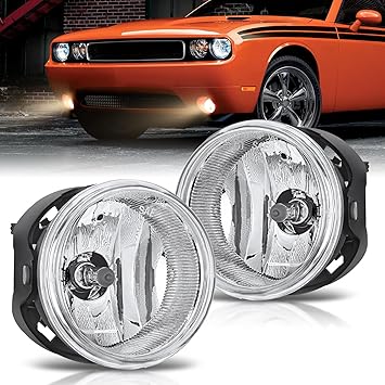 Nilight Fog Lights Assembly Compatible with 2005 2006 2007 2008 2009 2010 Dodge Grand Caravan Challenger Charger Caliber Nitro Avenger Chrysler Town & Country Pacifica Jeep Patriot