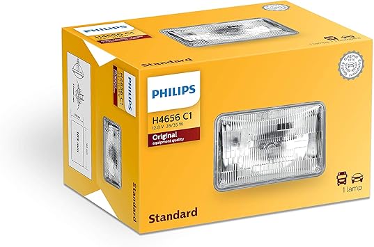 Philips H4656C1 Standard Halogen Sealed Beam headlamp, 1 Pack