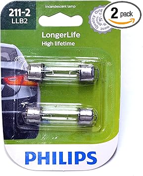 Philips 211-2 LongerLife Miniature Bulb, 2 Pack