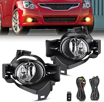 Nilight Fog Light Assembly Compatible with 2010 2011 2012 Nissan Altima with Clear Lens Fog Lamps Replacement H11 12V 55W Bulbs