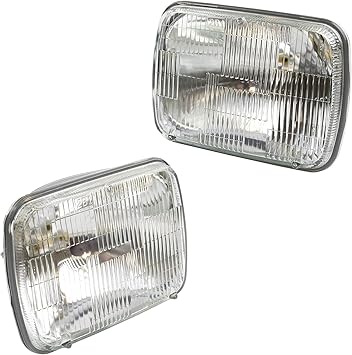 TRQ Sealed Beam Rectangle Headlight Headlamp Pair for Chevy GMC Ford Toyota