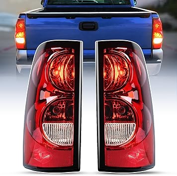 Nilight Taillight Assembly for 2003 2004 2005 2006 Chevy Silverado 1500 1500HD 2500 2500HD 3500 2007 Chevrolet Classic OE Style Taillight Rear Lamp Driver and Passenger Side w/Bulbs, 2 Year Warranty