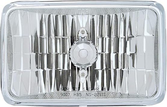 United Pacific 31390 4” x 6” Crystal Rectangular Glass Lens Headlight, Rugged Anti-Vibration, Reinforced Reflector, DOT/SAE – High Beam - ONE Unit