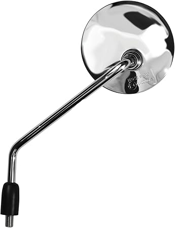 95104 Triple Nickel Chrome Knockback Stem Round Motorcycle Mirror (LH,EC Spec)