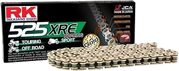 RK Racing Chain GB525XRE-118 Gold 118 Link XW-Ring Chain with Connecting Link