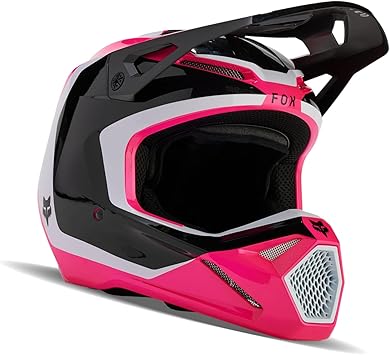 Fox Racing YOUTH V1 MOTOCROSS HELMET, BLACK/PINK, Medium