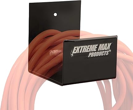 Extreme Max 5001.6564 Wall-Mount Aluminum Cord and Hose Hanger for Race Trailer, Garage, Shop, Enclosed Trailer, Toy Hauler - Black