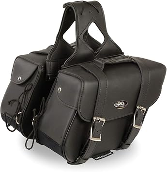 Milwaukee Leather SH58001ZB Medium Black Zip-Off PVC Slanted Throw Over Saddlebags - One Size