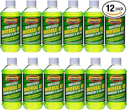 TSI Supercool POE 68 Viscosity Oil with UV Dye 1234yf EV Electric Vehicle 8oz 12-Pack