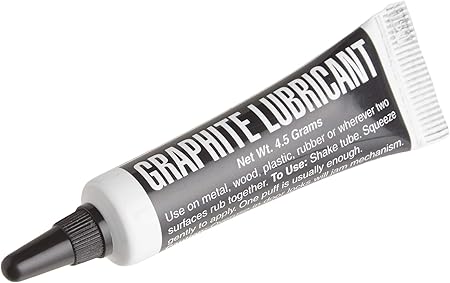 Lucky Line Graphite Dry Lock Lubricant Powder, 4.5 Grams (9501), Black and White