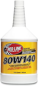 Red Line (58104) 80W140 GL-5 Synthetic Gear Oil for Hypoid Limited Slip Differentials - 1 Quart