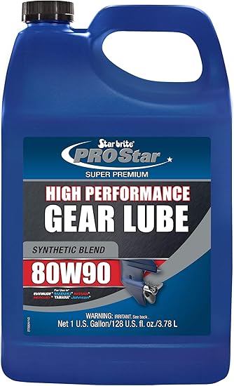 STAR BRITE PRO Star Synthetic Blend Lower 80W90 Unit Gear Lube - Marine Grade, High Viscosity Gear Oil for Outboard Motors, 128 Ounce Gallon (027200)