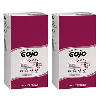 GOJO SUPRO MAX Cherry Hand Cleaner, Cherry Fragrance, 5000 mL Heavy Duty Hand Cleaner Refill PRO TDX Touch-Free Dispenser (Pack of 2) - 7582-02