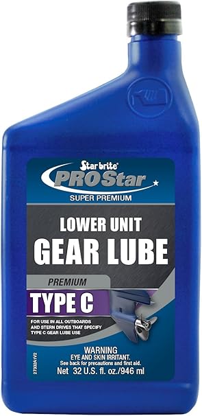 STAR BRITE PRO Star Premium Type C Lower Unit Gear Lube - High Performance Lubricant for Johnson, Evinrude, OMC Outboards & Sterndrives - 32 OZ (027332)