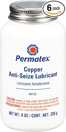 Permatex 09128-6PK Copper Anti-Seize Lubricant - 8 oz., (Pack of 6)