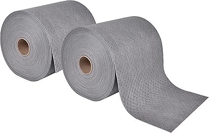 Aain 2pack Heavy Duty Oil Absorbent Pads, Oil Maintenance Mat Roll for All Purpose Super Absorbent Mat Roll, Gray, 150' L x 15