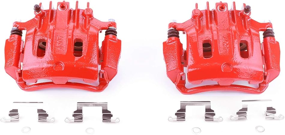 Power Stop Rear S4752 Pair of High-Temp Red Powder Coated Calipers For Ford Excursion 2000-2005, Ford F-250 Super Duty 2000-2004, Ford F-350 Super Duty 2000-2004 [Model Specific]