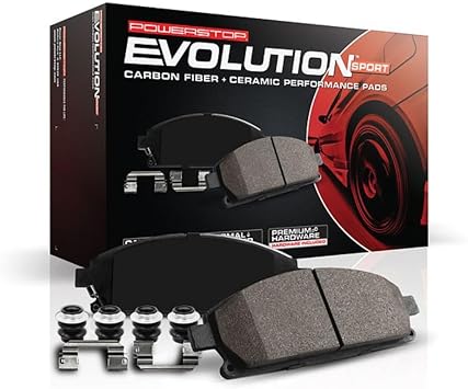 Power Stop Z23-1012 Rear Z23 Evolution Sport Carbon Fiber Infused Ceramic Brake Pads with Hardware