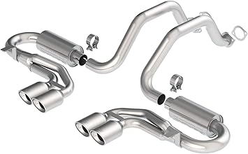 BORLA 140039 Cat-Back Perf. Exhaust Sys. for '97-'04 Chevrolet Corvette (C5) & Z06 (C5) V8 T-304 Stainless Steel S-Type Classic Dual Center Rear Exit Dual 4.25