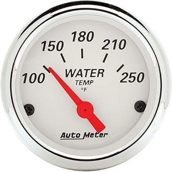 Auto Meter 1337 Arctic White Water Temperature Gauge