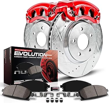 Power Stop KC2197 Z23 Evolution Sport 1-Click Brake Kit with Powder Coated Calipers (Brake Pads, Drilled/Slotted Rotors)