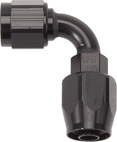 RUSSELL/EDEL 610165 Full Flow Hose Endswivel 90 Deg -6An All Blk Finish