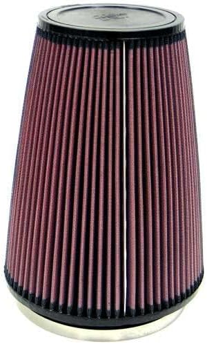 K&N Universal Clamp-On Air Intake Filter: High Performance, Premium, Washable, Replacement Air Filter: Flange Diameter: 6 In, Filter Height: 10 In, Flange Length: 1 In, Shape: Round Tapered, RU-3280