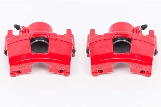 Power Stop Front S4356 Pair of High-Temp Red Powder Coated Calipers For Skylark, Beretta, Cavalier, Corsica, Olds Achieva, Olds Cutlass Calais, Grand Am, Sunbird, Sunfire [Model Specific]