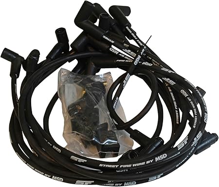 MSD 5554 Street Fire Spark Plug Wire Set, Black