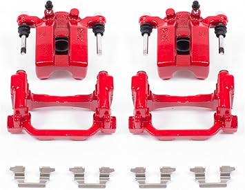 Power Stop Rear S3738 Pair of High-Temp Red Powder Coated Calipers For INFINITI G35 2007-2008, INFINITI G37 2008-2013, INFINITI Q60 2014-2016 [Model Specific]