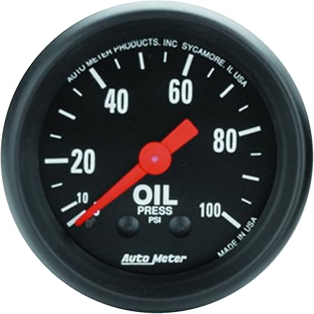 AUTO METER 2604 Z-Series Mechanical Oil Pressure Gauge, 2-1/16