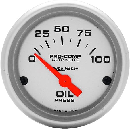 Auto Meter 4327 Ultra-Lite Electric Oil Pressure Gauge, 2-1/16 inch