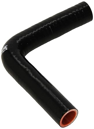 HPS HTSEC90-100-BLK Silicone High Temperature 4-ply Reinforced 90 degree Elbow Coupler Hose, 100 PSI Maximum Pressure, 4