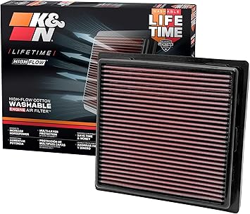 K&N Engine Air Filter: Increase Power & Towing, Washable, Premium, Replacement Air Filter: Compatible with 2010-2019 Jeep/Dodge SUV V6/V8 (Grand Cherokee, Durango), 33-2457