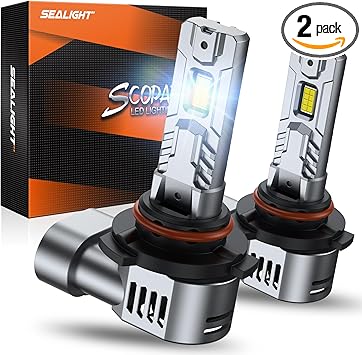 SEALIGHT 2024 Newest 9012/HIR2 Light Bulbs, Fog Lights with 14000RPM Cooling Fan, 1:1 Design 9012 bulbs, Plug-N-Play, Pack of 2