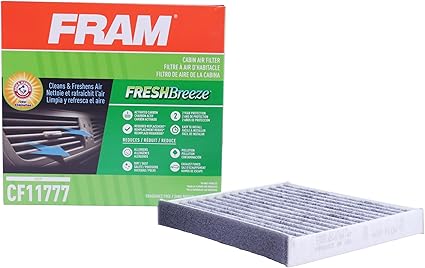 FRAM Fresh Breeze Cabin Air Filter with Arm & Hammer Baking Soda, CF11777 for Select Jeep Vehicles, (Pack of 1)