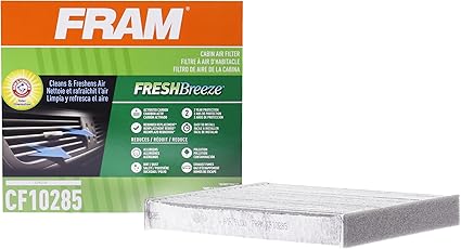 FRAM Fresh Breeze Cabin Air Filter Replacement for Car Passenger Compartment w/Arm and Hammer Baking Soda, Easy Install, CF10285 for Toyota Vehicles , white