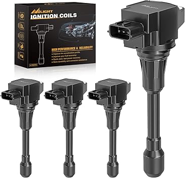 Nilight Ignition Coil Pack Set of 4 Automotive Replacement Ignition Coils Fit for Nissan 2004-2018 07 09 Sentra Altima Rogue Select Urvan Pathfinder NV200 NV350 Cube Versa 2014 2015 Infiniti #OE UF549