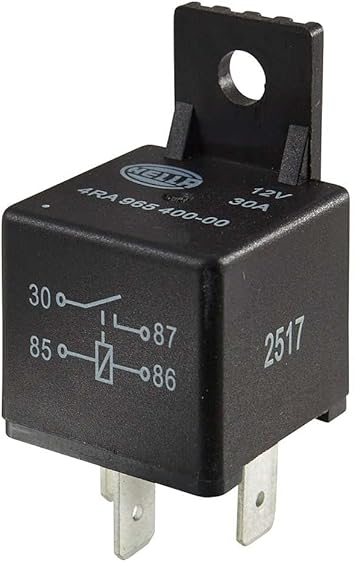 HELLA 4RA 965 400-001 RELAY 12V 30A SPST BKT Black