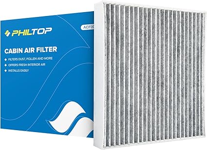 PHILTOP Cabin Air Filter, Replacement for Air Filter Corolla 2002-2008, Matrix 2003-2008, Premium ACF009(CF10133) Cabin Filter with Activated Carbon Filter Up Dust Pollen Odor