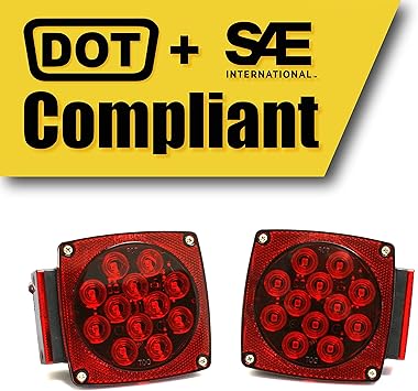 MAXXHAUL 70460 12V LED Trailer Tail Lights (Turn/Stop/Signal-Left/Right-DOT Compliant)