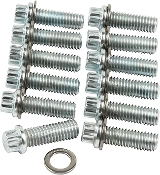 Allstar Performance ALL87010 12-Point Zinc Plated Intake Manifold Bolt Kit Chevy Small Block/Mopar A/B, (Pack of 12)