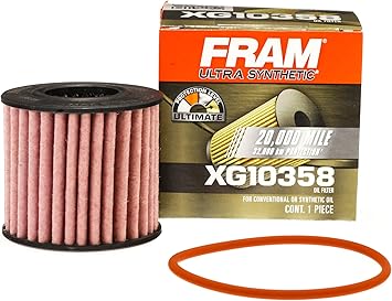 FRAM Ultra Synthetic Automotive Replacement Oil Filter, Designed for Synthetic Oil Changes Lasting up to 20k Miles, XG10358 (Pack of 1)