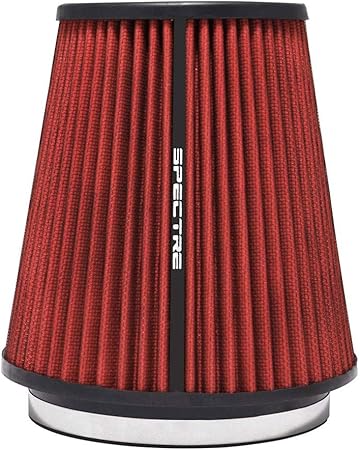 Spectre Universal Clamp-On Air Filter: High Performance, Washable Filter: Round Tapered; 6 in (152 mm) Flange ID; 8.5 in (216 mm) Height; 7.719 in (196 mm) Base; 5.125 in (130 mm) Top, SPE-HPR9891